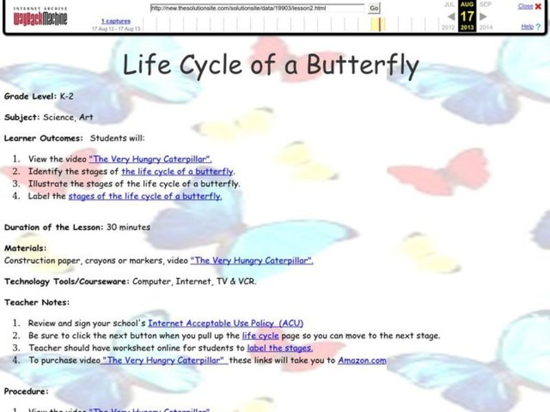 Life Cycle of a Butterfly Lesson Plan