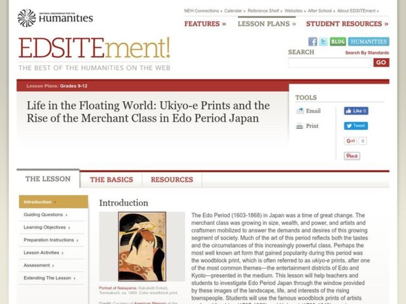 Life in the Floating World: Ukiyo-e Prints And the Rise of the Merchant Class in Edo Period Japan Lesson Plan