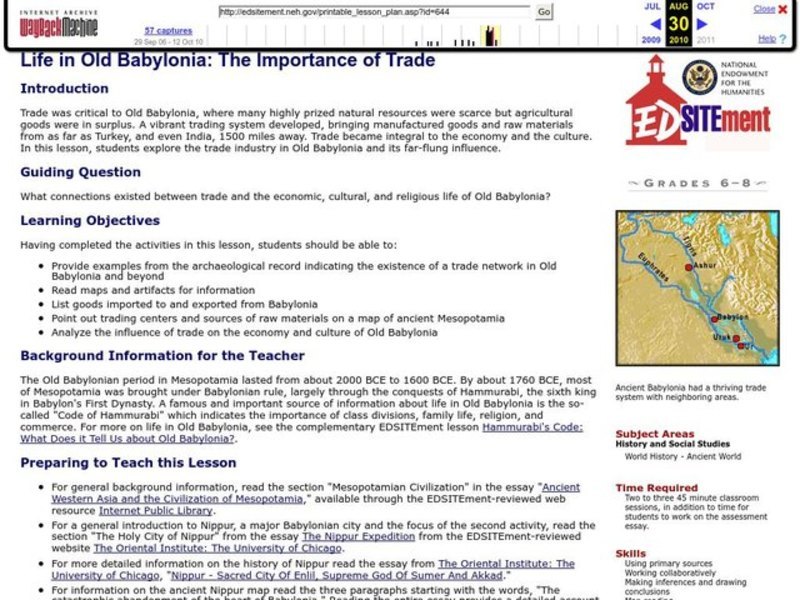 Life in Old Babylonia: The Importance of Trade Lesson Plan