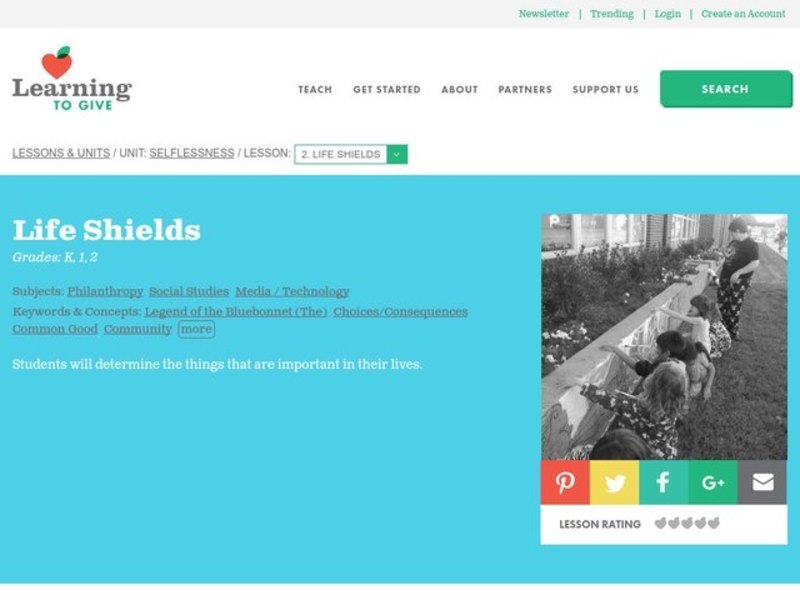 Life Shields Lesson Plan