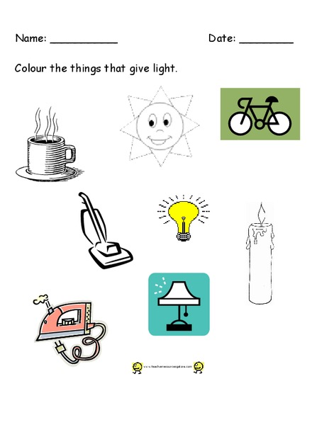 Light Worksheet