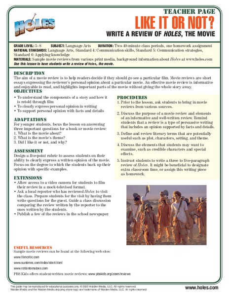 Like It Or Not? Lesson Plan