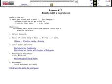 Limits With A Calculator Lesson Plan
