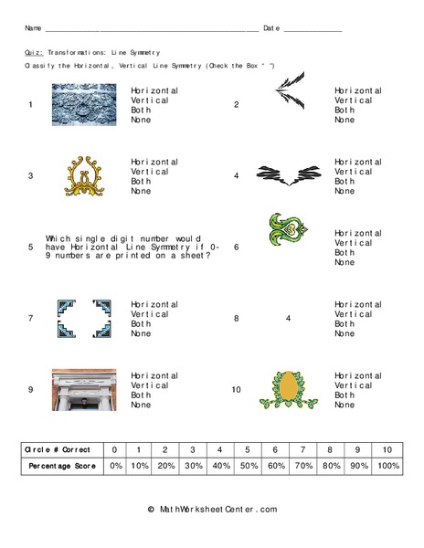 Line Symmetry Worksheet