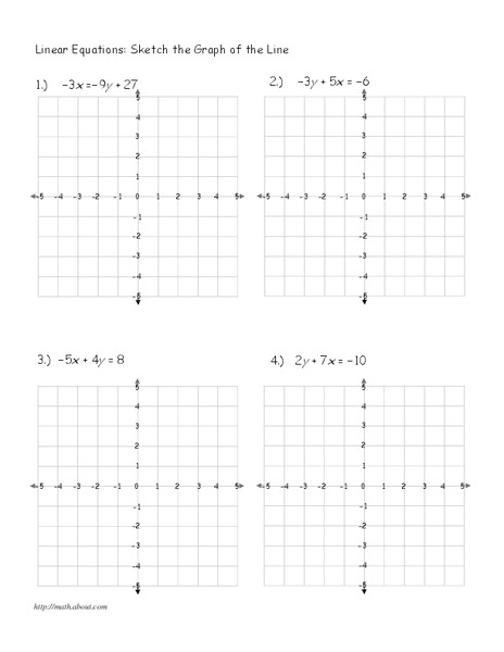 Linear Equations Worksheet