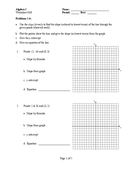 Linear Equations Worksheet