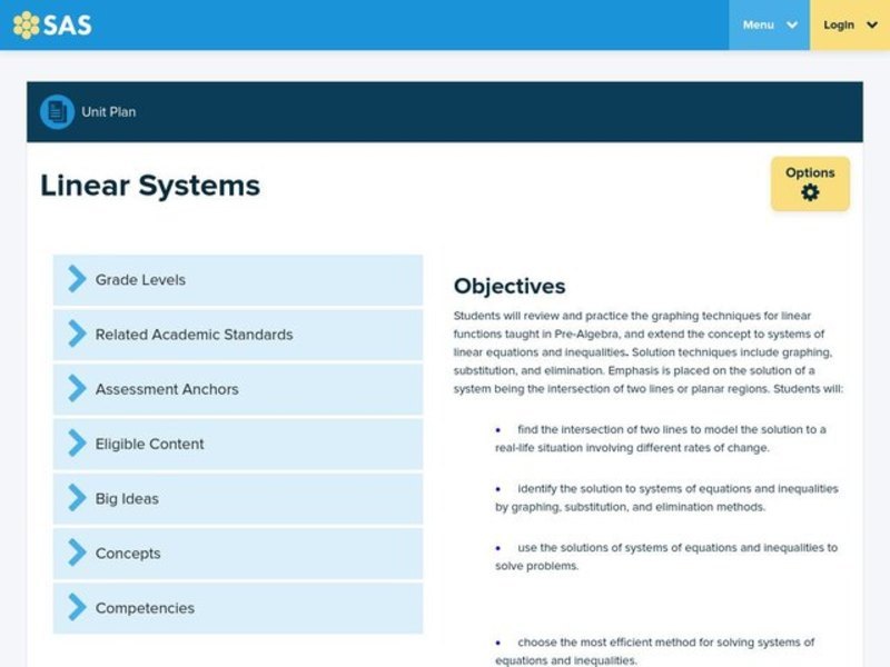 Linear Systems Lesson Plan