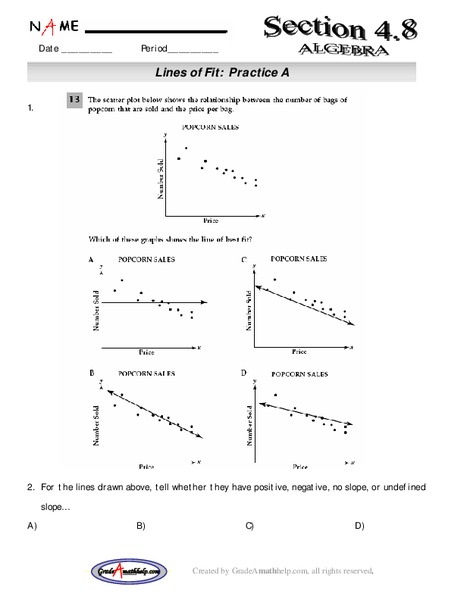 Lines of Fit Lesson Plan