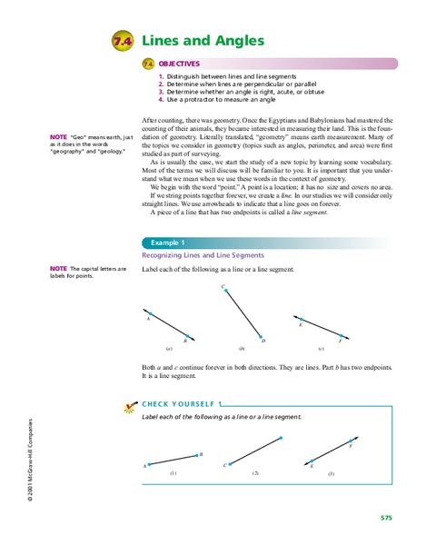 Lines and Angles Handout