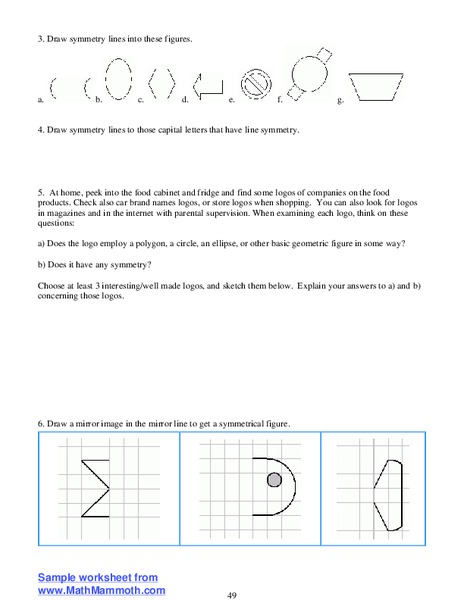 Lines of Symmetry Worksheet
