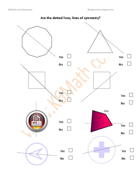 Lines of Symmetry Worksheet