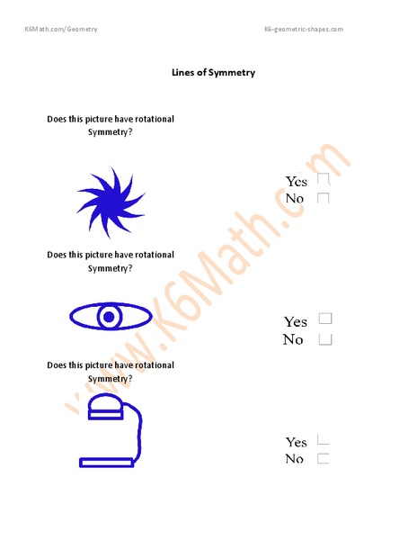 Lines of Symmetry Worksheet