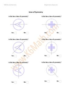 Lines of Symmetry Worksheet
