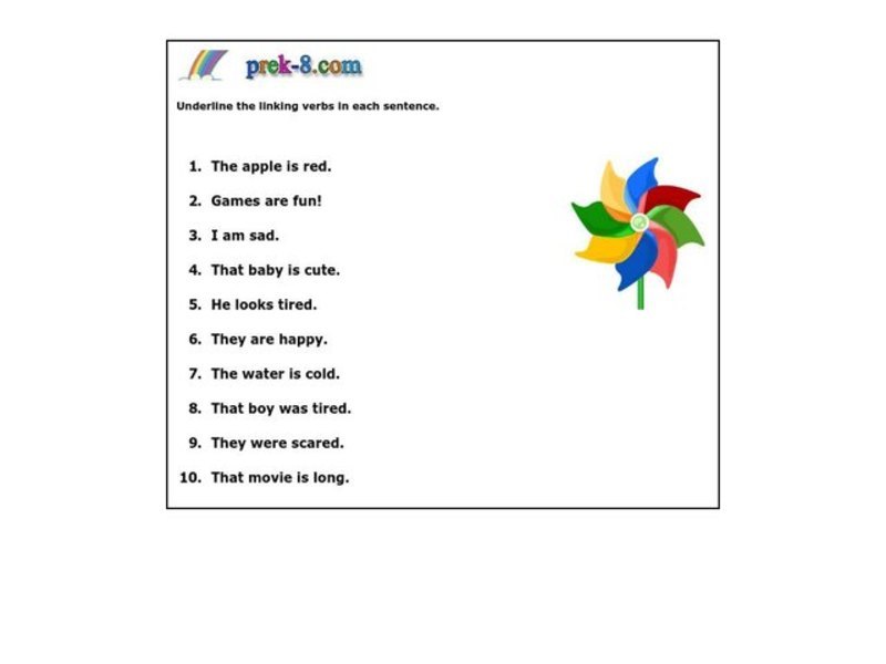 Linking Verbs Worksheet