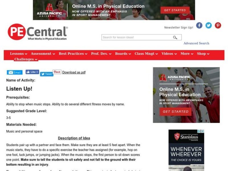 Listen Up! Lesson Plan