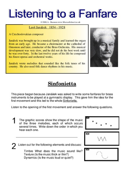Listening to a Fanfare Worksheet