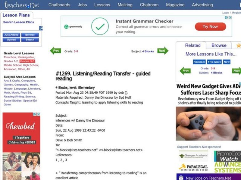 Listening/Reading Transfer - Guided Reading Lesson Plan