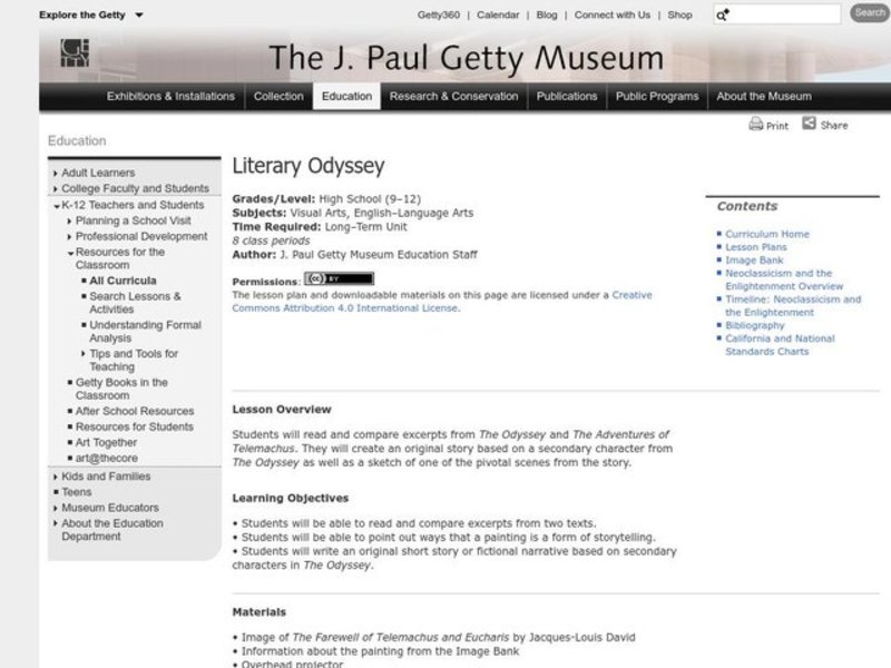 Literary Odyssey Unit Plan