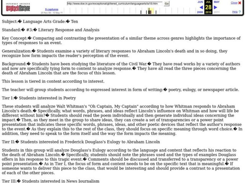 Literary Response and Analysis Lesson Plan