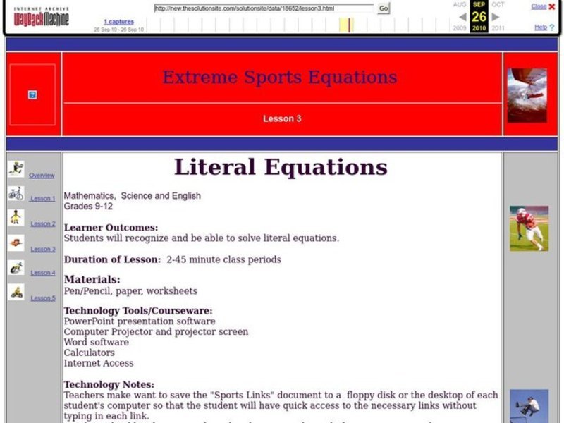 Literal Equations Lesson Plan