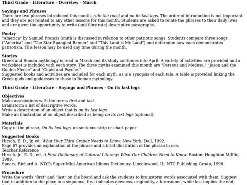 Literature Lesson Plan