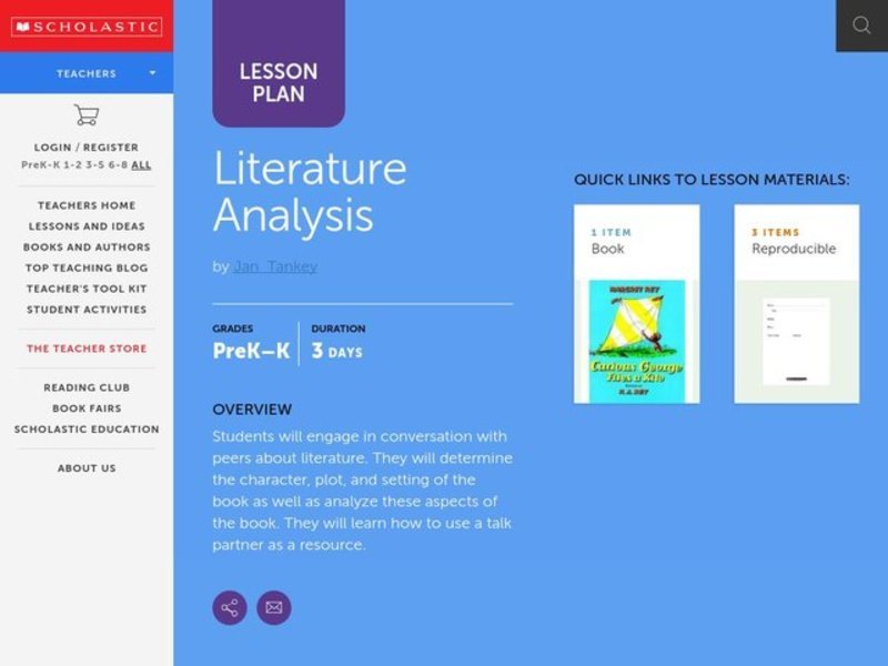 Literature Analysis Lesson Plan