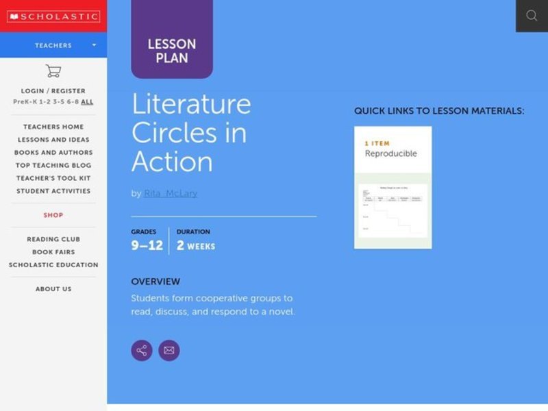 Literature Circles in Action Lesson Plan