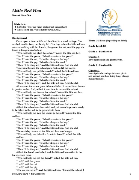 Little Red Hen Lesson Plan