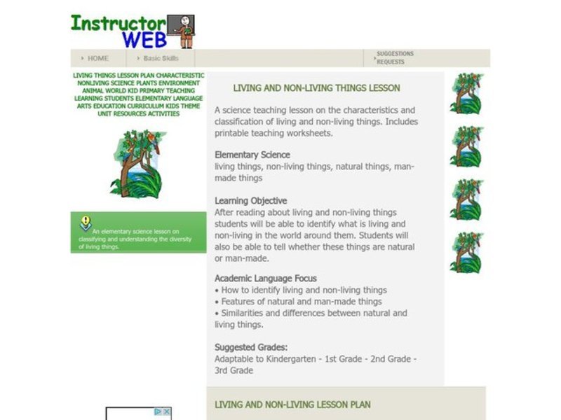 Living And Non-living Things Lesson Plan