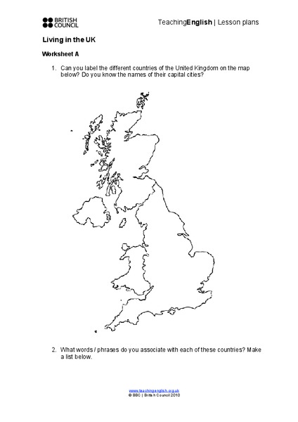 Living In the UK Worksheet