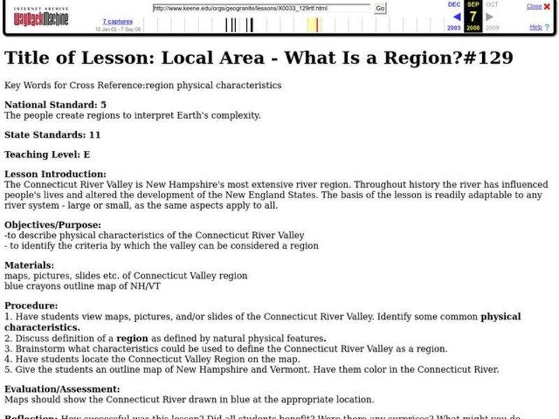 Local Area - What Is a Region? Lesson Plan