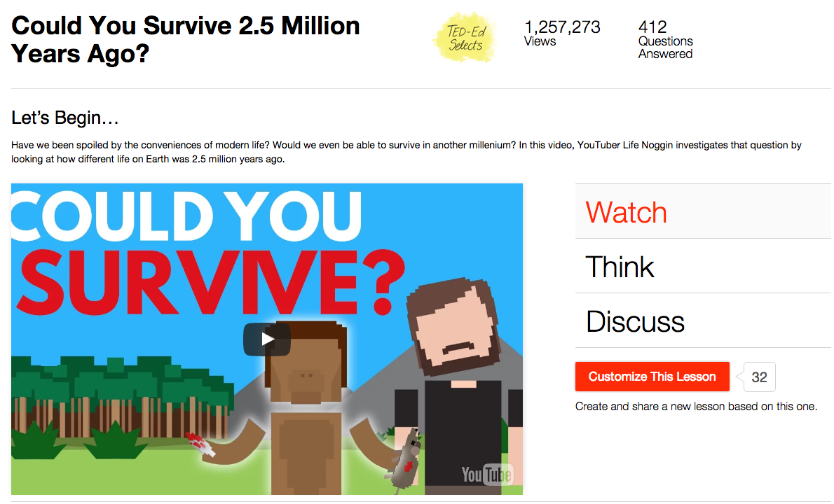 Could You Survive 2.5 Million Years Ago? Instructional Video