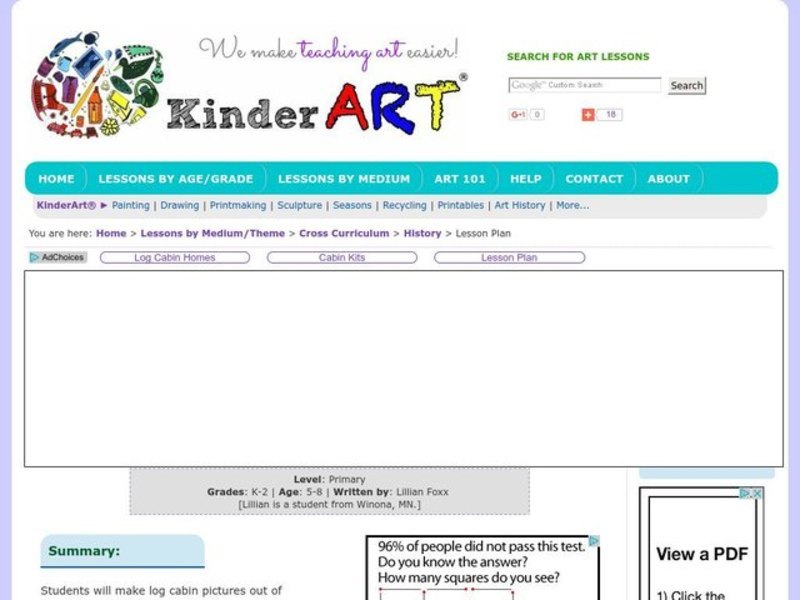 Log Cabin Lesson Plan