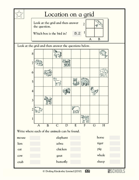 Location on a Grid Worksheet