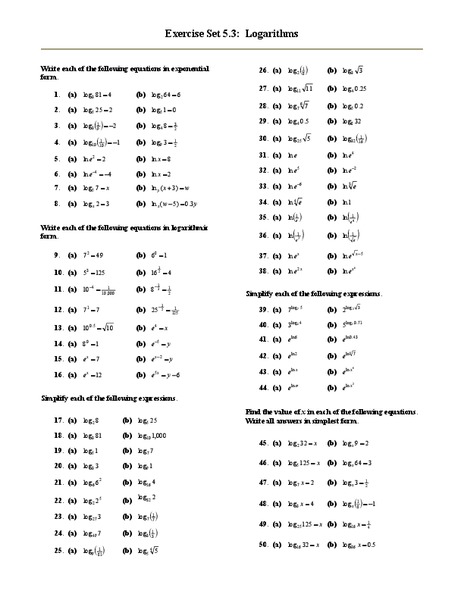 Logarithms Lesson Plan