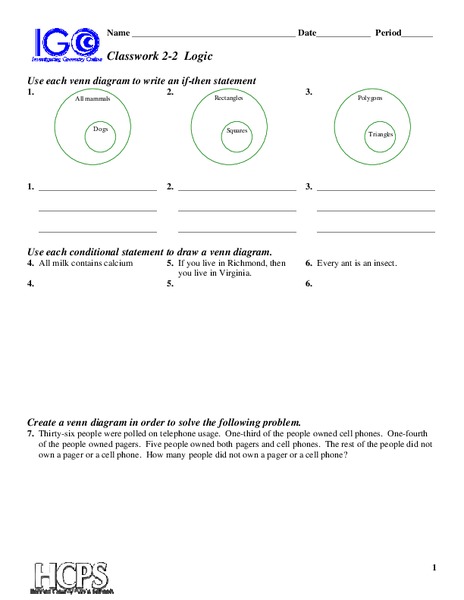 Logic Worksheet