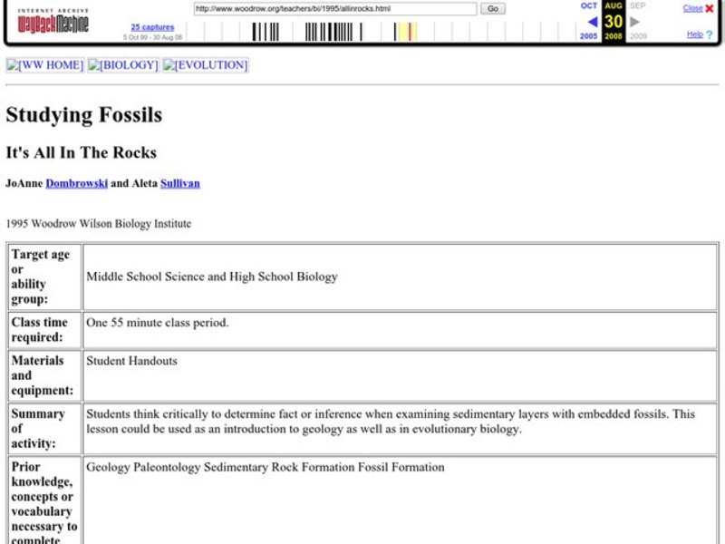 It's All In The Rocks Lesson Plan