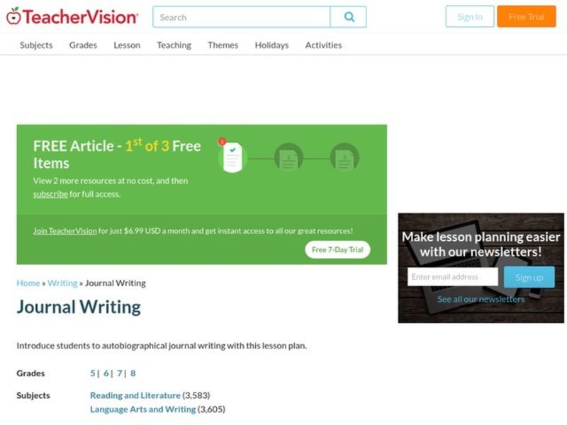 Journal Writing Lesson Plan