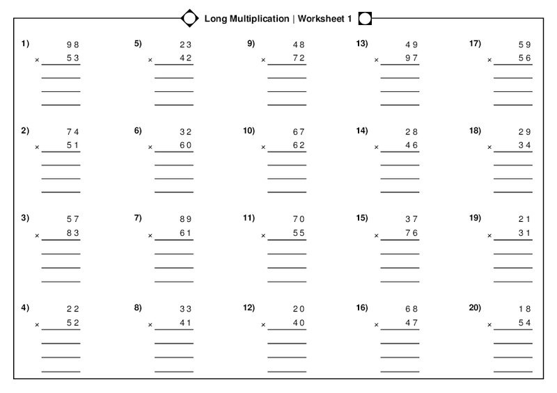 Long Multiplication Worksheet
