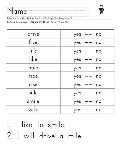 Long Vowels – Silent Ee Rule Practice – The Magic Ee – Long Vowel Ii Worksheet