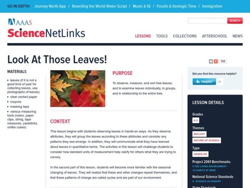 Look At Those Leaves! Lesson Plan