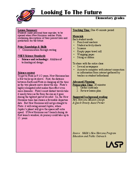 Looking to the Future Lesson Plan