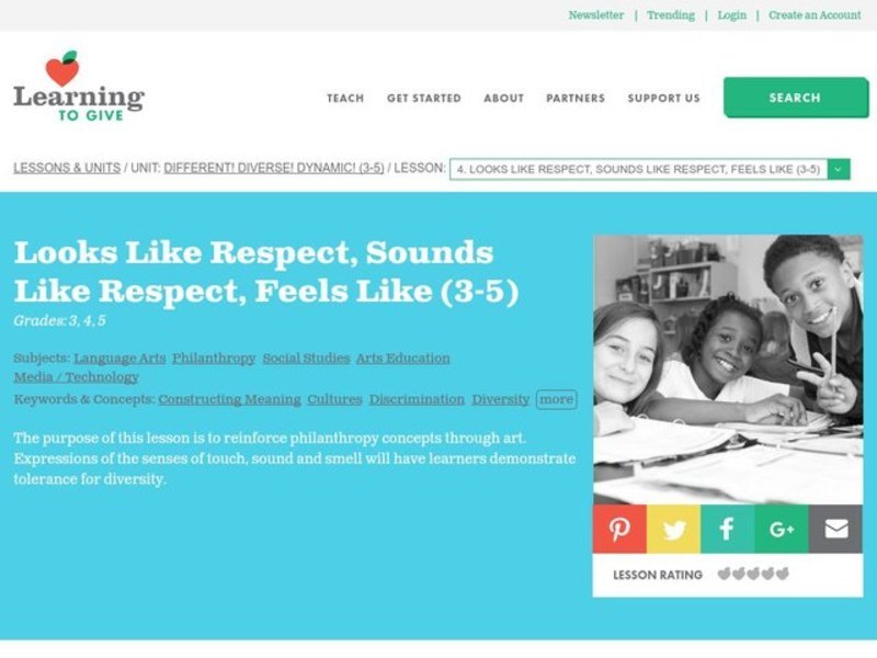 Looks Like Respect, Sounds Like Respect, Feels Like Lesson Plan