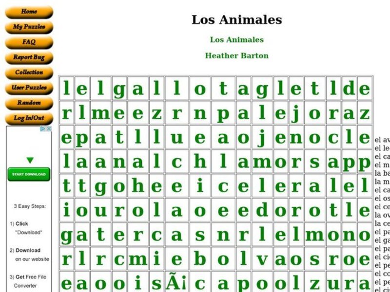 Los Animales Worksheet