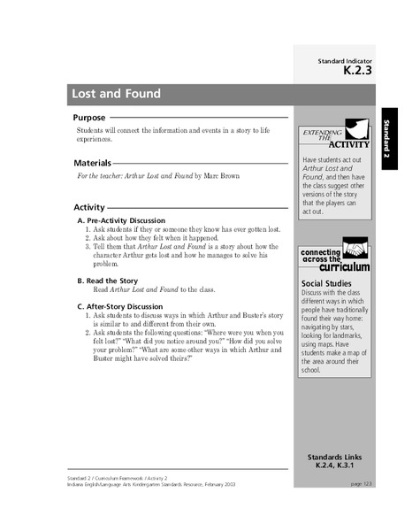 Lost and Found Lesson Plan