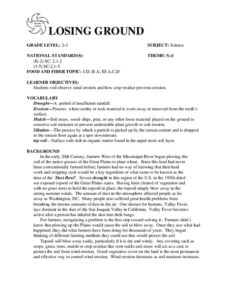 LOSING GROUND Lesson Plan