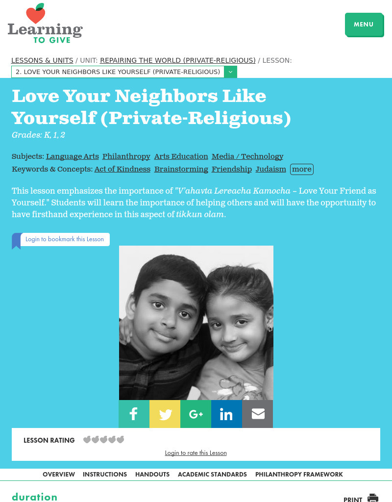 Love Your Neighbors Like Yourself Lesson Plan