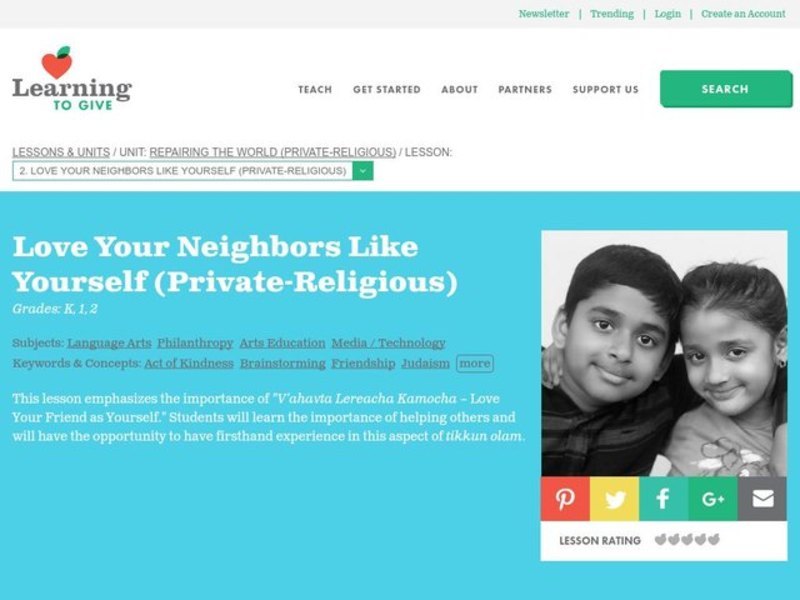 Love Your Neighbors Like Yourself Lesson Plan