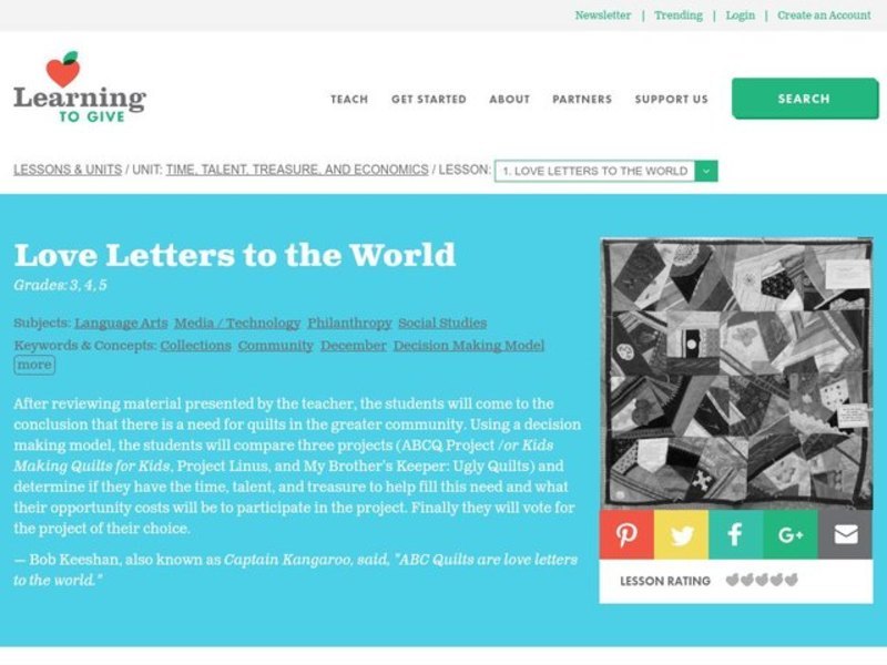Love Letters to the World Lesson Plan