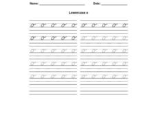 Lowercase o Worksheet